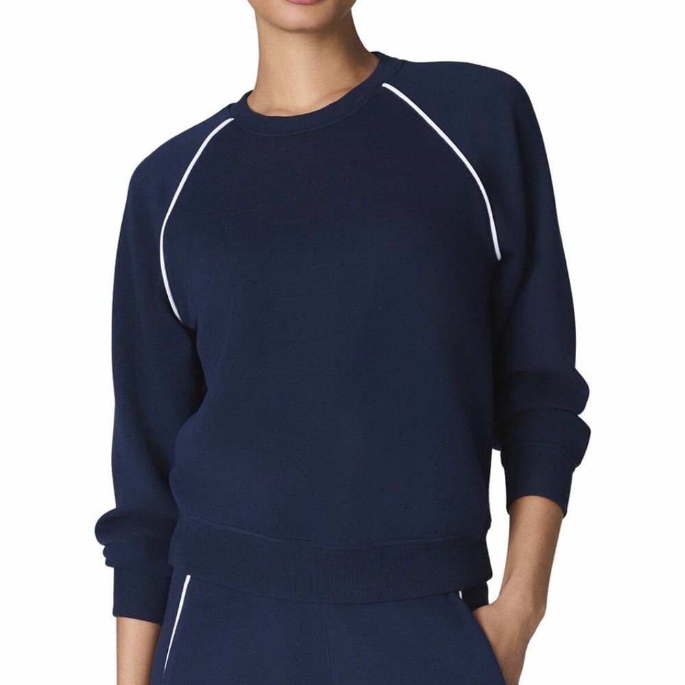 NWT - SPANX Navy Airpique Crewneck Top Sweater
